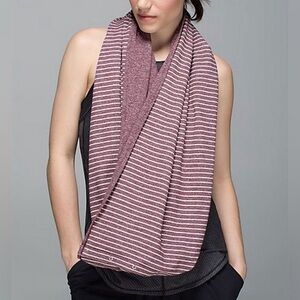 Lululemon Burgundy Striped Vinyasa Scarf